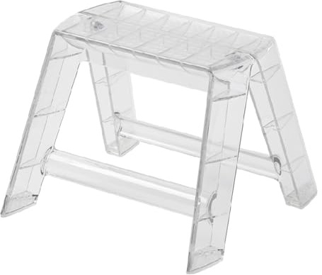LWJSOCP Scaletta Pieghevole in Acrilico Trasparente, Sgabello impilabile, Piccola Sedia per Biblioteca all'aperto, Cucina e Soggiorno, 39 * 39 * 30 cm (Trasparente)