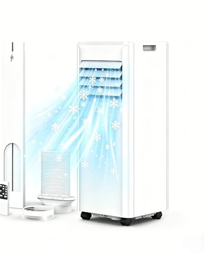 Electactic Mobile Klimaanlage 7000 BTU, 4-in-1 Mobiles Klimagerät mit Abluftschlauch & Ventilator & Luftentfeuchter, Klimagerät Mobil Digitaldisplay | Fernbedienung | 24h-Timer