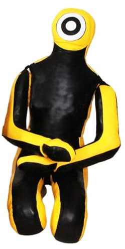 APLVFFZH Wrestling Ungefüllt Judo Trainingspuppe Boxsack Multifunktional in Pu für Effektives Schlag Und Wurftraining für Kinder Erwachsene Heimtr, Gelb Schwarz