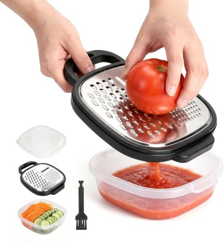 SLIAXINT Rallador de Verduras Multifuncional Incluye caja almacenamiento | cepillo de limpieza rayadores para cocina zanahoria rallador tomate queso cheese grater para cocinar postres ensaladas