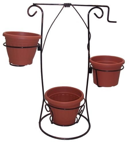 Porte-pots hauteur 80 cm, trois places.