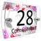 CS Printing House Number Sign Plaque Garden Glass Effect Acrylic Sign Door Plate Marble Wall Display 2 Part Branded Acrylic (Flowers border)