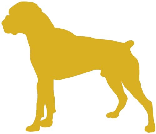 Samunshi® Boxer Hunde Aufkleber Autoaufkleber Sticker 10 x 8,5cm goldmetalleffekt