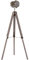 HOMCOM Industrial Tripod Floor Lamp, Nautical Searchlight with Adjustable Height, Wood Legs, E14 Lamp Base for Living Room, Bedroom, Grey and Bronze