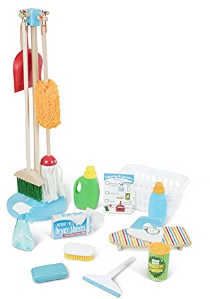 Melissa & Doug Wooden Sweep, Mop & Vacuum Up Cleaning Playsets, 2 Pack