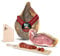 Moretti® Rohschinken Prosciutto | 6,5kg | Dünn gewürzt | 100% natürlich | Ohne Konservierungsstoffe | Tribute Holzschneidebrett und traditionelle Wurst | Hergestellt in Kalabrien (ohne Knochen)
