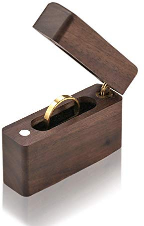 Mogokoyo Vintage Wood Ring Box for Wedding Engagement Proposal