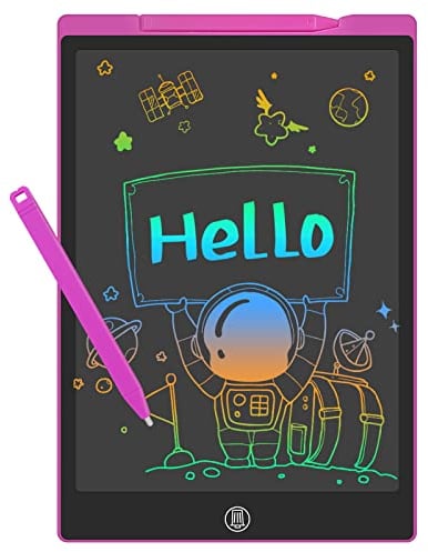 GUYUCOM LCD Schreibtafel 12 Zoll LCD Zaubertafel, Bunte Kinder Zeichentafeln Mal Tablet, Verbessertes Kinderspielzeug, Großartige Magic Pad Spielzeug für 2 3 4 5 Jahre alt Jungen, Rosa