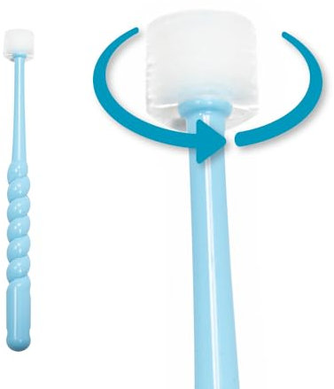 Oralieve Kleine 360°-Zahn- und Mundbürste, weiche Zahnbürste für wunden, empfindlichen oder trockenen Mund, 360°-Zahnbürste für Kinder, mit handlichem Griff, echte oralieve runde Zahnbürste, Blau