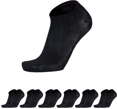 Prisco Calze Fantasmini in Cotone Filo di Scozia, Calzini Pariscarpa Sneaker Unisex, Minicalza Pedalino Salvapiede Invisibile Uomo Donna, 6 paia (Nero, 35)