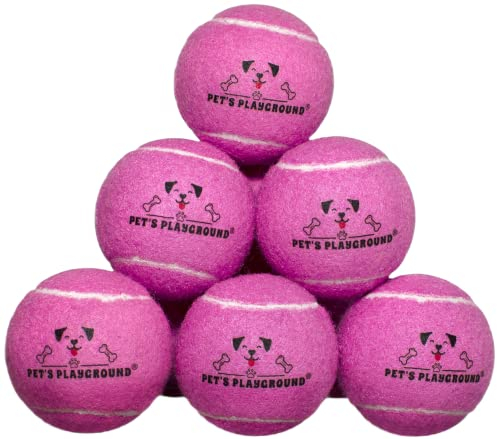 Pet's Playground Tennisbälle für Hunde | Packung mit 12 rosa Tennisbällen für Hunde | Welpenball | Kleine Hundebälle Große Tennisbälle für Hunde | Kleine Tennisbälle für Hunde | Ball für Hunde
