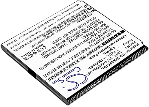 TECHTEK Battery 1300mAh compatible with [WIKO] Sunny 2, V2510 replaces 2510, S104-K42000-065