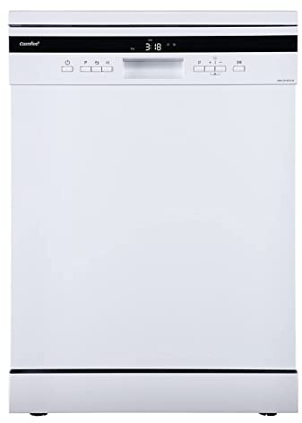 COMFEE' Freestanding Dishwasher FD1435E-W with 14 place settings, Full Size, 44dB, Wide LED Display, Delay Start, Half Load Function, Flexible Racks, White (KWH-FD1435E-W)