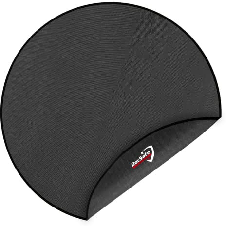 121.9 cm runde Untergrillmatte, DocSafe 4-lagige Feuerschalenmatte Schutzmatte, feuerfeste Matte, Feuerschalen-Pad für Deck, Terrasse, Gras, Outdoor, wiederverwendbar und wasserdicht, schwarz