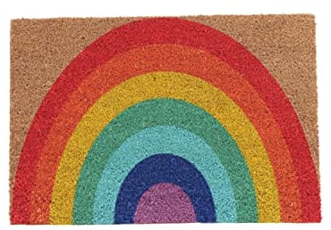 Coco & Coir Door Mat Rainbow Indoor/Outdoor | Non Slip Colourful Design Entrance Welcome Mat (The Rainbow 40cm x 60cm)
