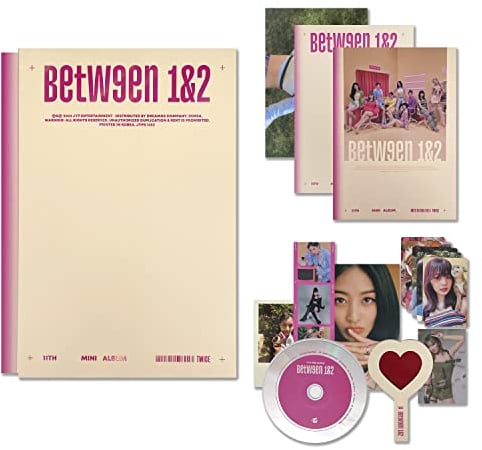 TWICE - [BETWEEN 1&2] (Archive Ver.) Photobook + CD-R + BOX + Polaroid + Postcard + Sticker + Message Photocard + Heart Glass + Folded Poster + Photocard + 2 Pin Button Badges