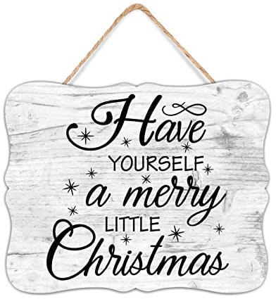 Have Yourself A Merry Little Christmas Raumdekor-Schilder, inspirierend, etabliertes Holzschild, vertikale Wandkunst, Holzschild, Heimdekoration für Wohnzimmer, Outdoor, 20,3 x 25,4 cm