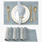 Vitare Set de Table Lavable,Lot de 6 Sets de Table,Deux Couleurs Set de Table Cuir, Les Tapis de Table résistants à la Chaleur sont antidérapants et faciles à Nettoyer,45×30cm-Bleu & Gris Clair