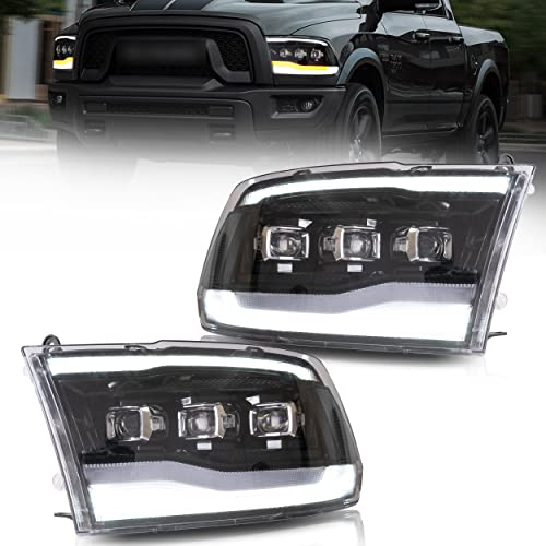 VLAND LED Scheinwerfer passend für RAM 1500/2500/3500 2009-2018 RAM Classic 2019-2021 Scheinwerfer, Projektor/Klar