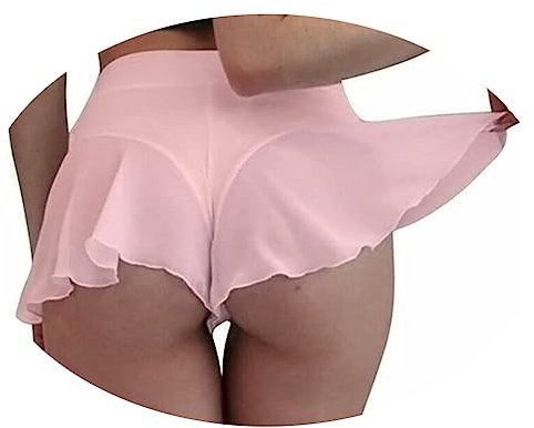 ORANDESIGNE Scrunch Butt Sportshorts Damen Push Up Booty Nahtlos Biker Yoga Fitness Gym Shorts Hohe Taille Pole Dance Rüschen Bikini Rave Cut Out Clubwear E Rosa L