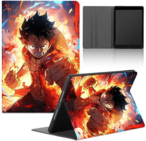 Tablet Coque pour Samsung Tab A SM-T580/T585 2016 10.1'', One Piece Motifs Luffy Zoro Gear 5 Nika Animés avec Fonction Support PU Cuir Flip Housse Étui Support Coque de Tablette Cover,04