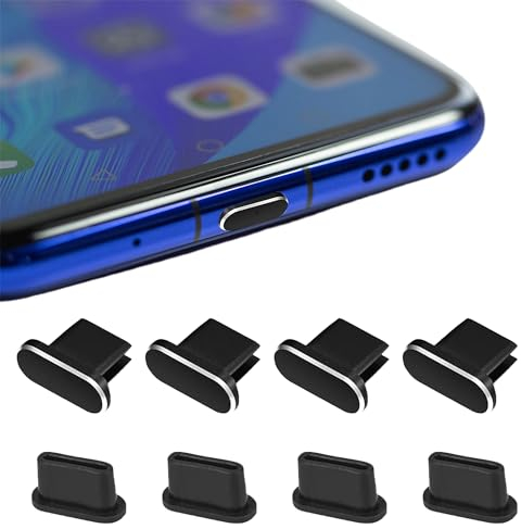 Tigmew 8 Stücke USB C Schutzkappe 4 Aluminium und 4 Silikon USB C Staubschutz Handy Zubehör Kompatibel mit iPhone 15 Pro Max Samsung Galaxy S23 Xiaomi Google Pixel Motorola Nothing Phone
