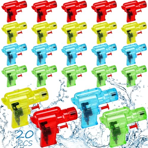 MULEVIP Wasserpistole Klein 20 Stück Mini Wasserpistole,Wasserpistole Kinder,Kleine Wasserpistole,Mini Wasserpistolen für Jungen & Mädchen Mitgebsel für Kindergeburtstag,Gastgeschenke,Pool
