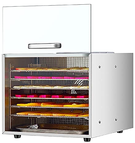 Essiccatore per Alimenti Domestici a 6 Vassoi 220V/400W, Timer Digitale Regolabile e Controllo della Temperatura, Essiccatore in Acciaio Inossidabile per Erbe, Carne, Frutta e Verdura