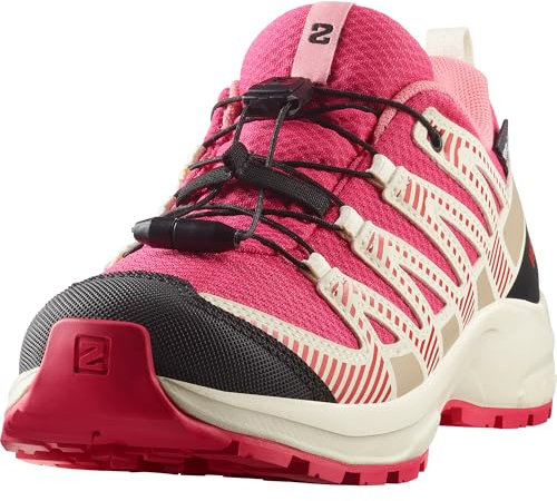 Salomon Xa Pro V8 Waterproof, Scarpe da Trekking Unisex - Bambini e ragazzi, Rouge Red Vanilla Ice Flamingo Pink, 37 EU