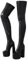 Roimaash DaHerren Over-The-Kniestiefel Thigh HoHe Ferse Latex Stiefel High Kniestiefel Plateau Stretch Botas Para Mujer HoHe Stiefel Stripper PU-Black Size 43
