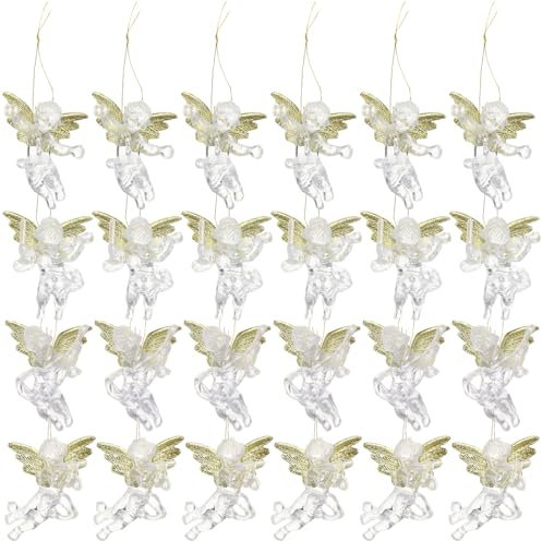 Cabilock Stück Weihnachtsengel Anhänger Ornamente: Hängende Engel Ornamente Mit Goldenen Flügeln Weihnachtsbaum-Hängeanhänger Für Weihnachtsfeier Neujahr Feiertagsdekoration