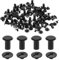 sourcing map Lot de 50 vis Chicago M5 x 9 mm en métal à tête cruciforme pour travaux manuels, ceinture, sac, loisirs créatifs, reliure de livres, noir