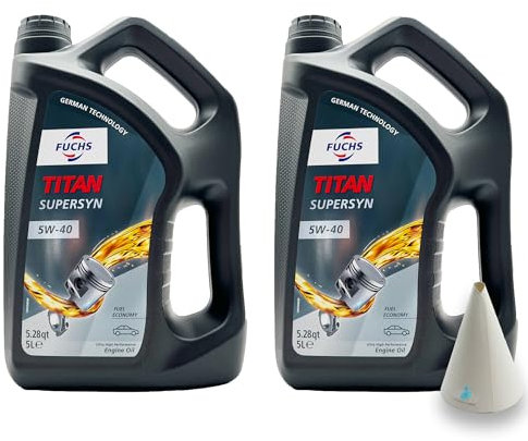 10 L Fuchs Titan Supersyn | 5W-40 | kompatibel mit | MB 229.3 | VW 502 00/505 00 | RN0700/RN0710 | 10 Liter | Motoröl | Motorenöl | PKW ÖL | Motoroel | Motorenoel | mit Trichter