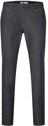 MAC Jeans Herren Jeans Hose Lennox Wolloptik Twillstretch Schwarz Meliert