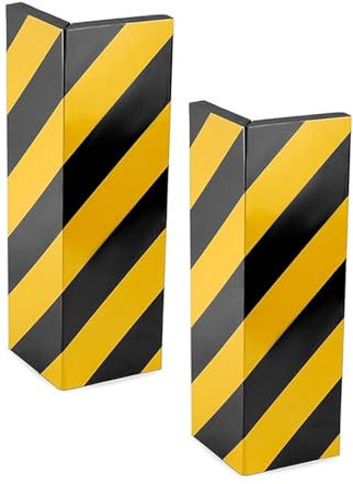 2 STK 40x15x1.5cm Garagen Wandschutz Reflektierend Eckschutzprofil Schaumstoff Selbstklebend Türkantenschutz Auto Schwarz/Golden Streifen Garagen Zubehör für Parkplätze, Garagen, Lagerhallen, Carport