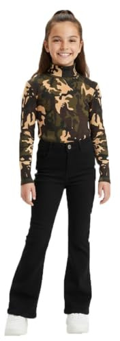 A2Z 4 Kids Girls Polo Neck T Shirt Top Thick Cotton - Polo Neck 002 Camo Green 11-12