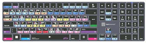 Logickeyboard LKB-MCOMP-TPC・Volle Größe (100%)・Verkabelt & Kabellos・USB + Bluetooth・Scherenschalter・QWERTY・Schwarz (LKB-MCOMP-TPC-UK)