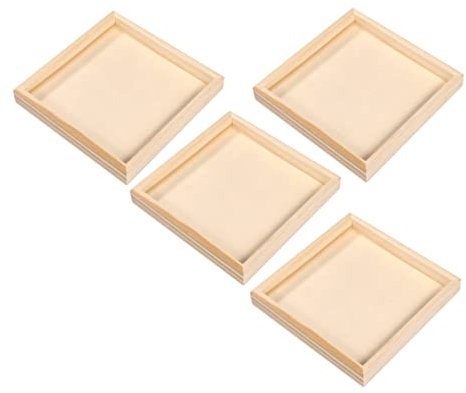 Alipis 2sets Tray Puzzle Storage Jigsaw Puzzle Rack Puzzle Mat Construction Puzzle Table Puzzle Keeper Puzzles 3d Puzzle Organizers Puzzle Accessory Organizer Beige Wooden 4pcs*2