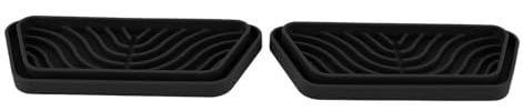 Sunicon 2 Pcs Refrigerator Drip Catcher Tray, Fridge Drip Tray Silicone Spills Water Drip Tray, Prevents Water Splashes,Non-Slip Silicone Dispenser Drip Collector for Ge Samsungs (Black)