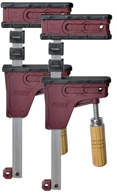 Piher Korpus-Zwinge PRL 400 Set | 2er Set | 400 kg Spannkraft | Präzise Ausrichtung | Robustes Design | 60 cm Arbeitslänge | Ideal für Möbelbau