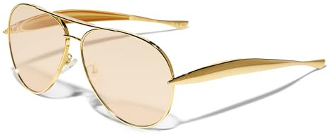 GUVIVI Retro-Gold-Fliegerbrille für Damen und Herren, 2026 Metall-Oversized-70er-Fliegerbrille