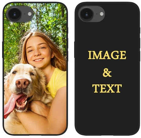 ATFDiY Personalisierte Handyhülle für iPhone 16e 15,5 cm (6,1 Zoll), individuelle Collage, Bild-Hülle, personalisierter Name, weiche Hülle, Geburtstagsgeschenk für Männer und Frauen, Fototext