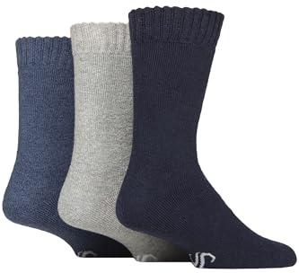 SockShop Men’s Wool Blend Thermal Socks 3 Pack – Warm, Cushioned, Breathable Terry Loop, Reinforced Heel & Toe, Moisture-Wicking, for Outdoor Walking & Cold Weather, UK 6–11