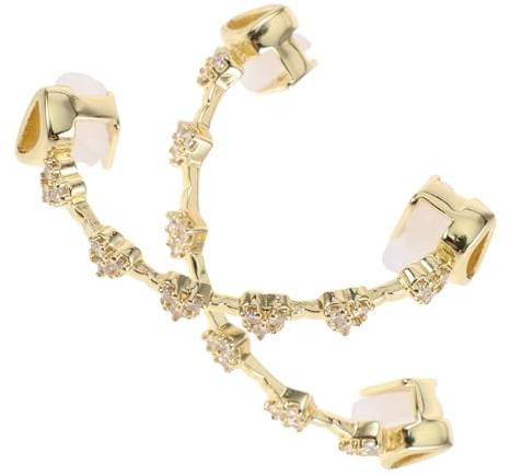 FOYTOKI Set de Dentier Doré à pour Hommes et Femmes Accessoire Hip Hop Punk pour Fête Costume et Style Coque Plaquée Or à Usage