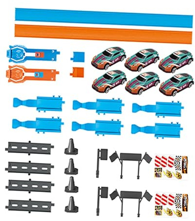 Folpus Spielzeugauto-Rennstrecken-Set, Spielset, Vorschul-Partygeschenke, pädagogischer Spaß mit 360°-Looping, Slotcar-Rennstrecken-Set für, Doppelgleis