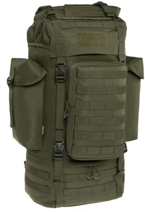 BRYTZKY Tactical Fortex 65L Taktischer Rucksack – Oliv | Militär & Trekking Rucksack Herren | Mit MOLLE-System, Regenhülle | Ideal für Camping, Wandern & Expeditionen | 67×40×25 cm