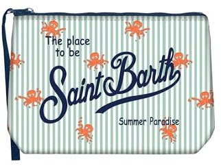 Saint Barth MC2 POCHETTE ALINE BANDANNA OCTO CLING RIGHE VERDI