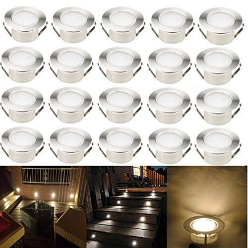 FVTLED 20er Set Ø61mm Led Bodenstrahler Bodeneinbauleuchten Boden Licht IP67 DC12V Wasserdicht Einbauleuchten Außen Terrasse Küche Garten Lampe