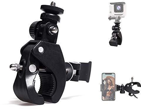 Camera Phone Clamp Mount, Universal Quick Release Pipe Bar with 1/4-20 Threaded Head Camera Phone Mounts for Phone,Tripods, Music Stands, Microphone Stands, Also Motorcycles, Bikes