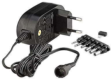 Goobay 59032 Universal Netzteil 3V - 12V max 18W Netzgerät mit Adapter 2x Klinkenstecker & 4x DC-Stecker 1000 mA Steckernetzteil Schwarz